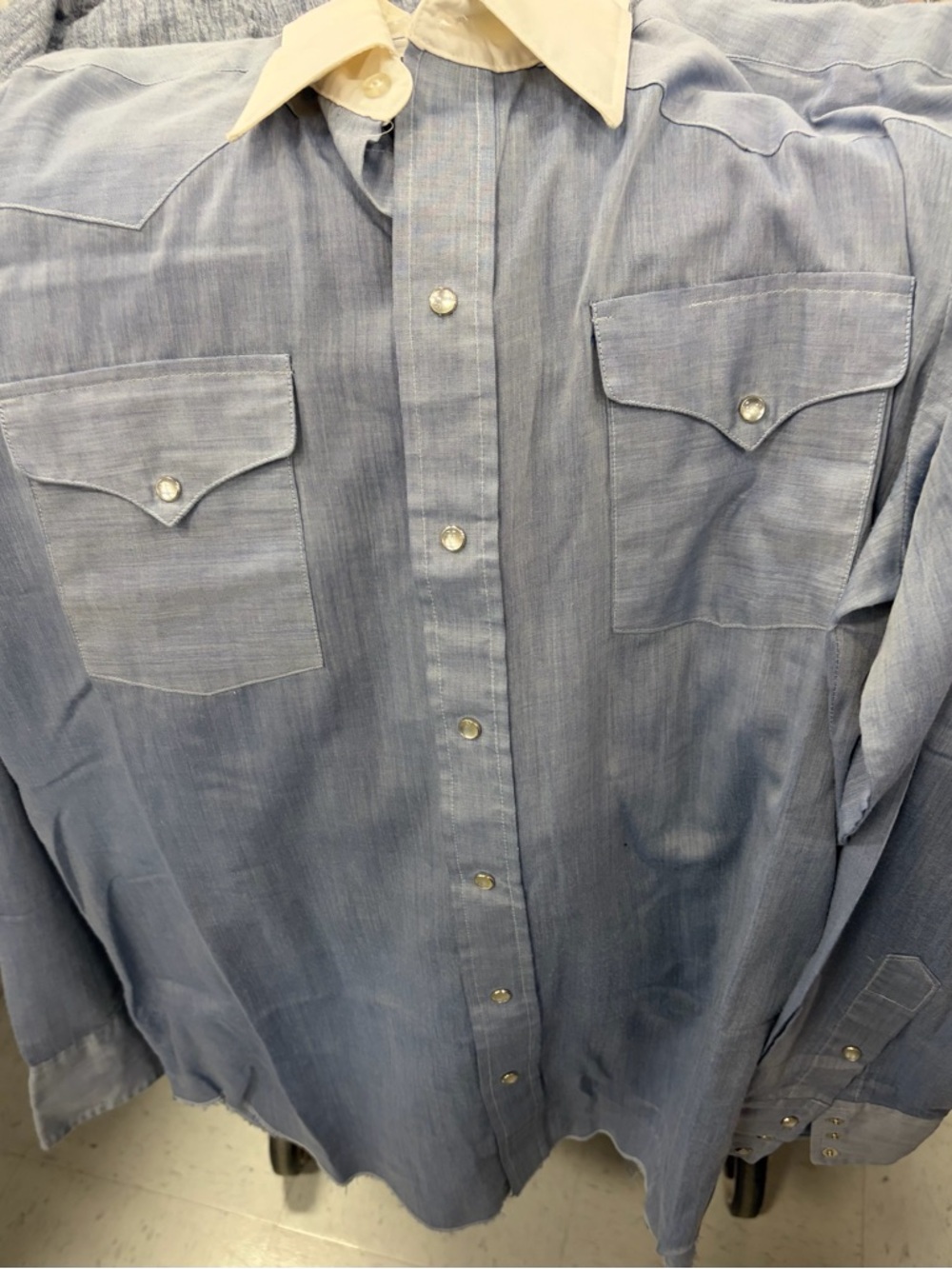 Panhandle Slim Light Blue Western Snap-Front Shirt - Large